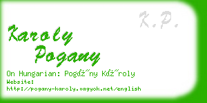 karoly pogany business card